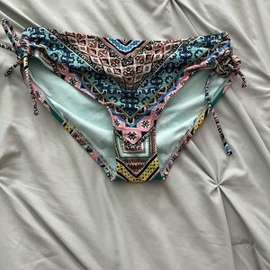 multicolored high wasted bikini bottoms